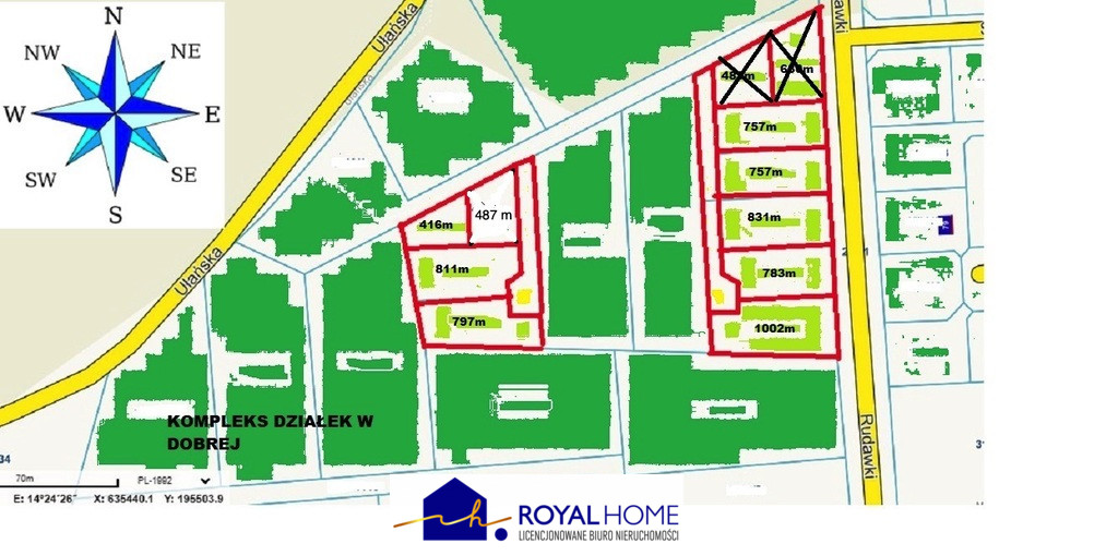 kompleks działek w Dobrej  od 230 zł/1m2